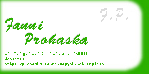 fanni prohaska business card